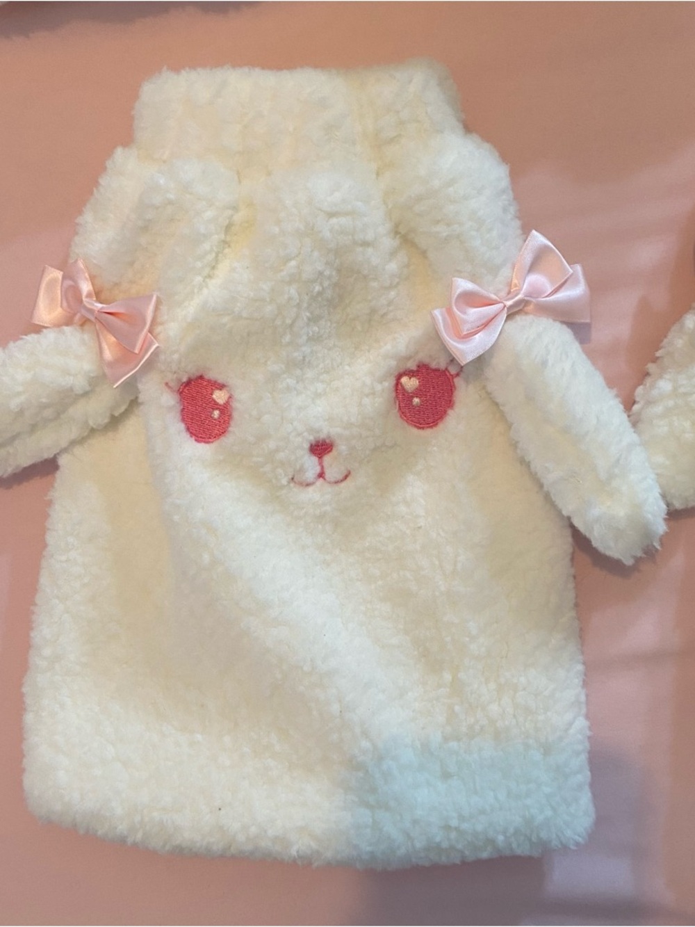 NWT Kawaii Huhu EGL Lolita White & Pink Bunny Hooded Coat + Leg Warmers Set - Picture 6 of 9